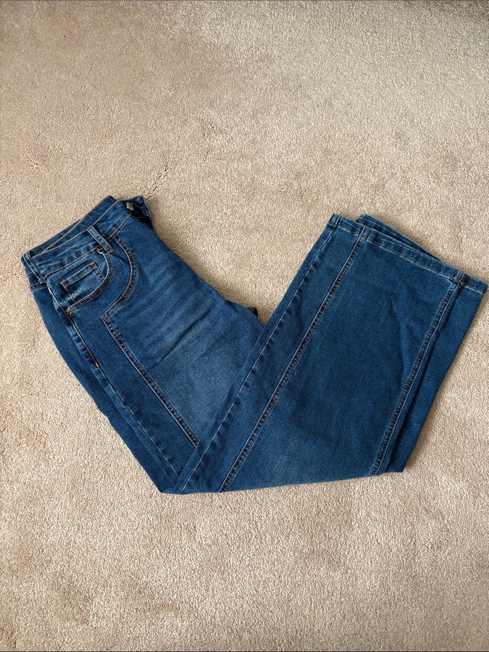 Women's Dark Blue Wide-Leg Jeans - Flare Style
